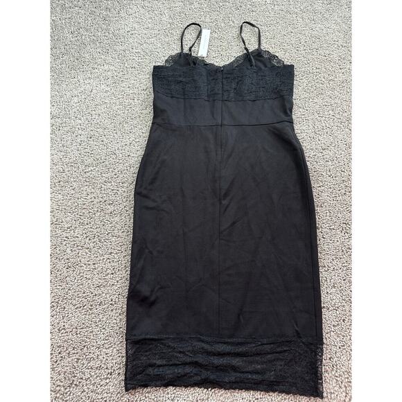 Sanctuary Dress Womens S Black Bodycon Zipper Black Lace Trim Spaghetti Strap - Picture 11 of 15